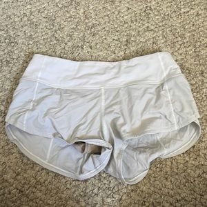 Lululemon Speed Up Low Rise Shorts white